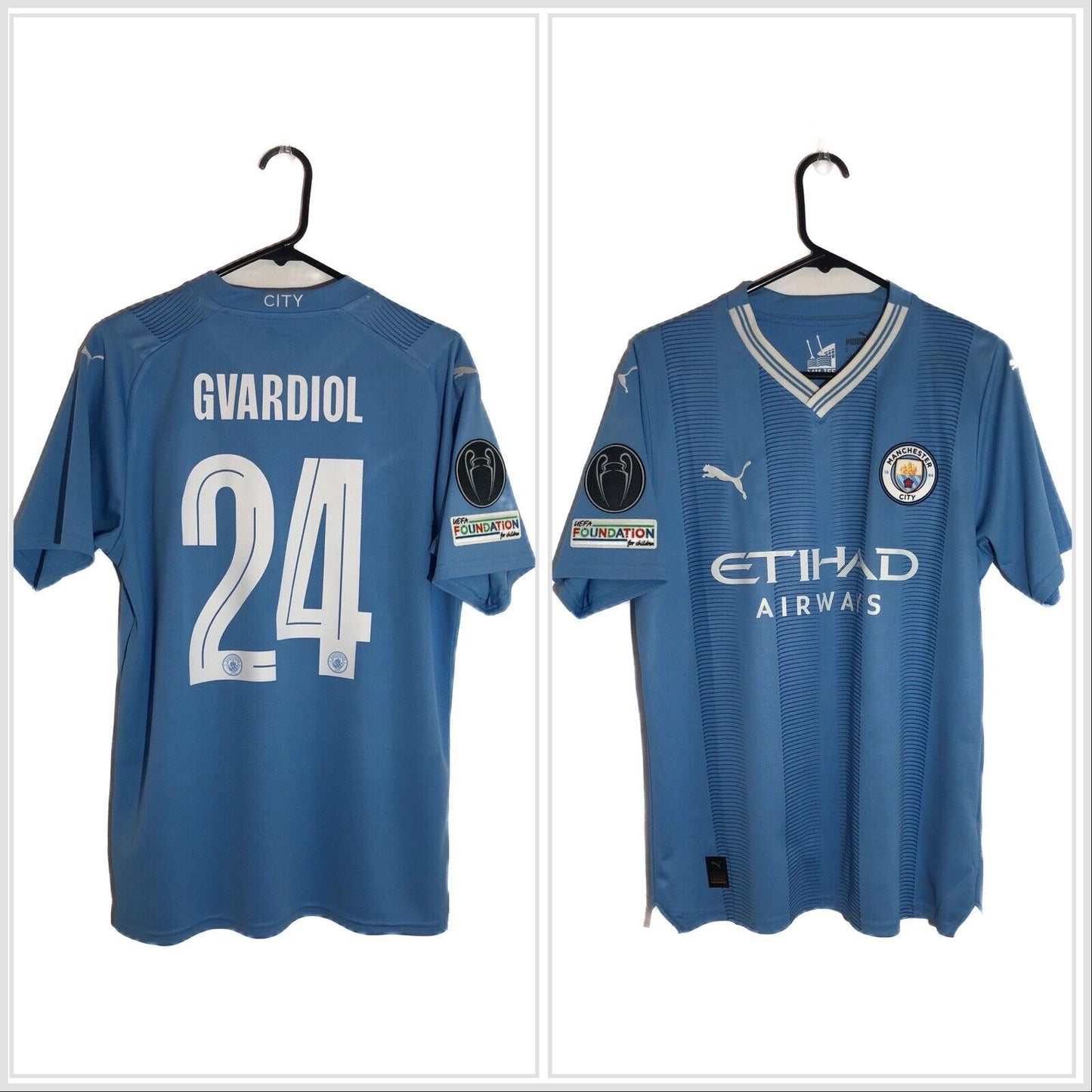 Gvardiol 24 Manchester City 2023 24 Medium Home Excellent Condition 770438 01