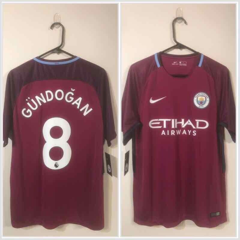 Gundogan #8 Manchester City 2017/18 Medium Away Football Shirt Nike BNWT