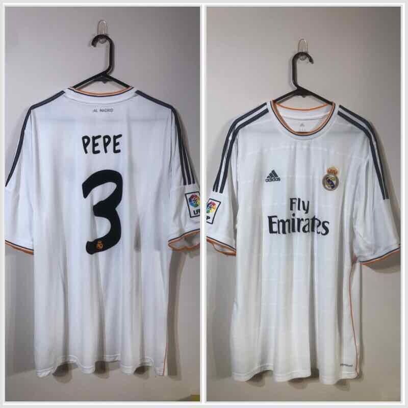 Pepe #3 Real Madrid 2013/14 XX-Large Home L Shirt Adidas Excellent Condition