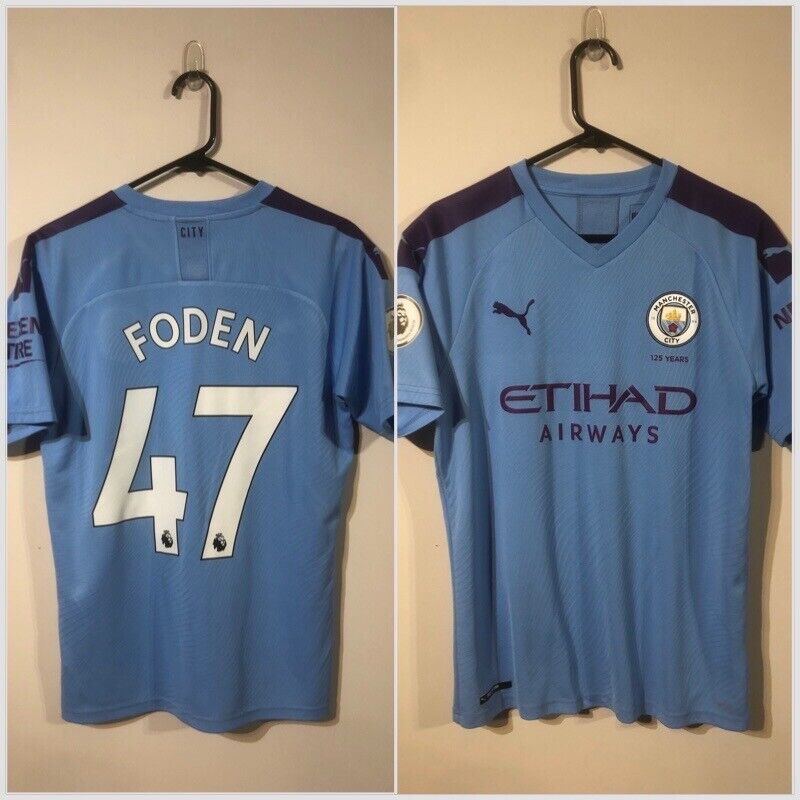 Foden #47 Manchester City 2019/20 Medium Home Shirt Puma Excellent Condition