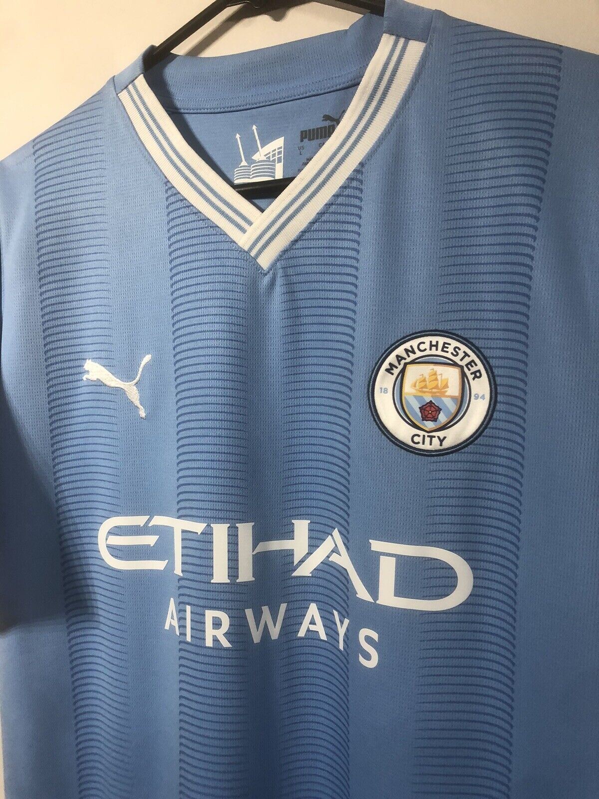 Haaland 9 Manchester City 2023 24 Large Home Shirt Excellent Condition 770438 01