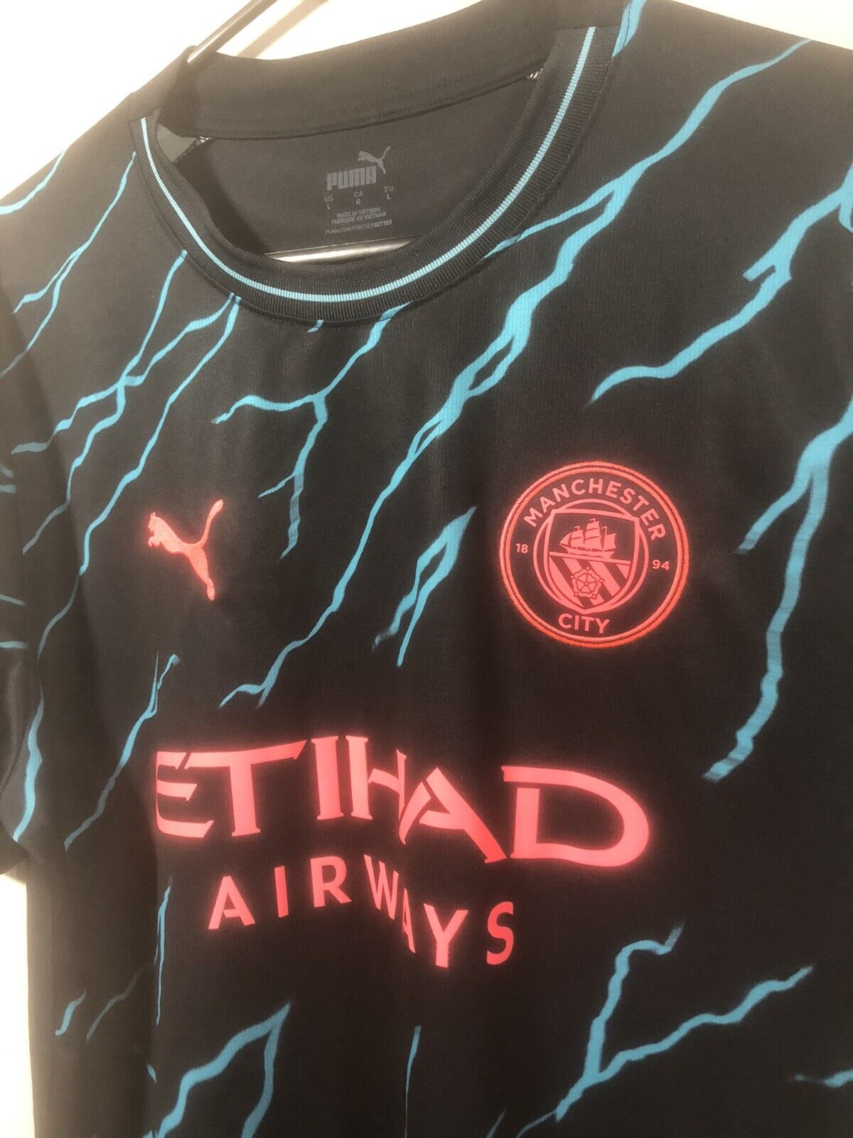 Haaland 9 Manchester City 2023 24 Large 3rd Shirt Excellent Condition 770460 03