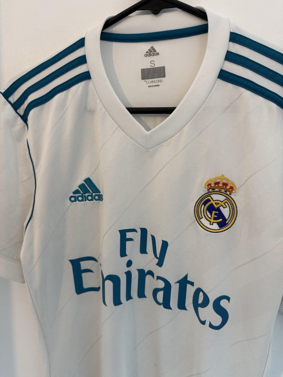 Real Madrid Varane #5 2017/18 Small Home Shirt Adidas Excellent Condition AZ8059