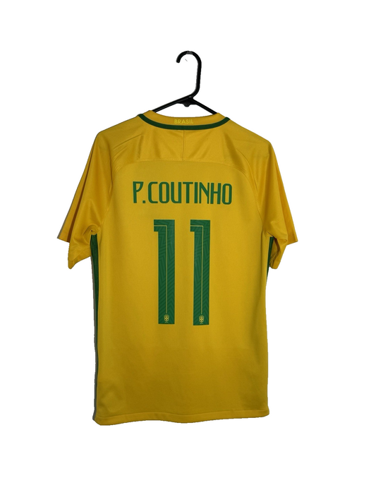 Brazil Coutinho #11 2018 Small Home Shirt Excellent Condition 724597-703