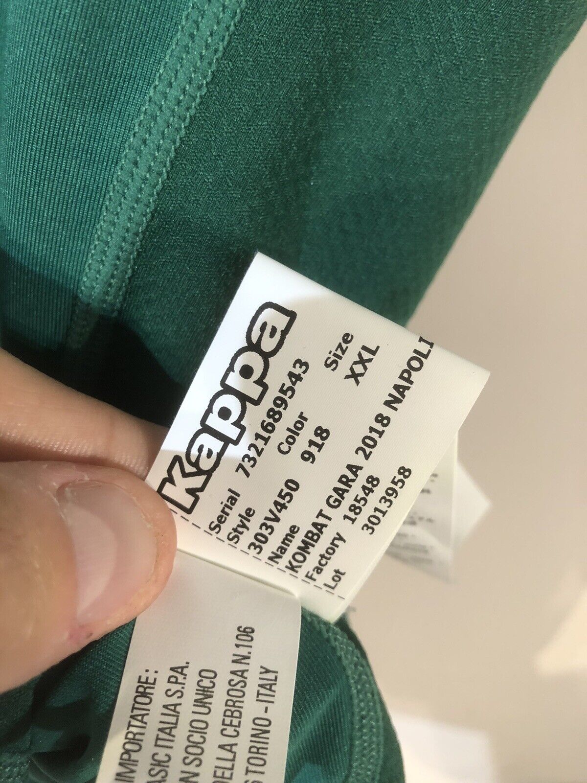 Reina #25 SSC Napoli 2017/18 XXL Goalkeeper Kappa Kombat Slim Home Shirt BNWT