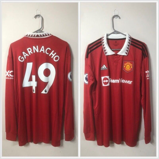 Garnacho #49 Manchester United Large L/S BNWT 2022/23 Home Shirt
