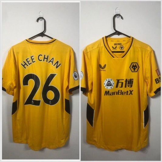 Hee Chan #26 BNWT Wolves 2021/22 Large Home Football Shirt Jersey Castore