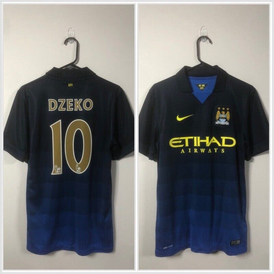 Dzeko #10 Manchester City 2014/15 Small Away Football Shirt Nike Excellent Condi