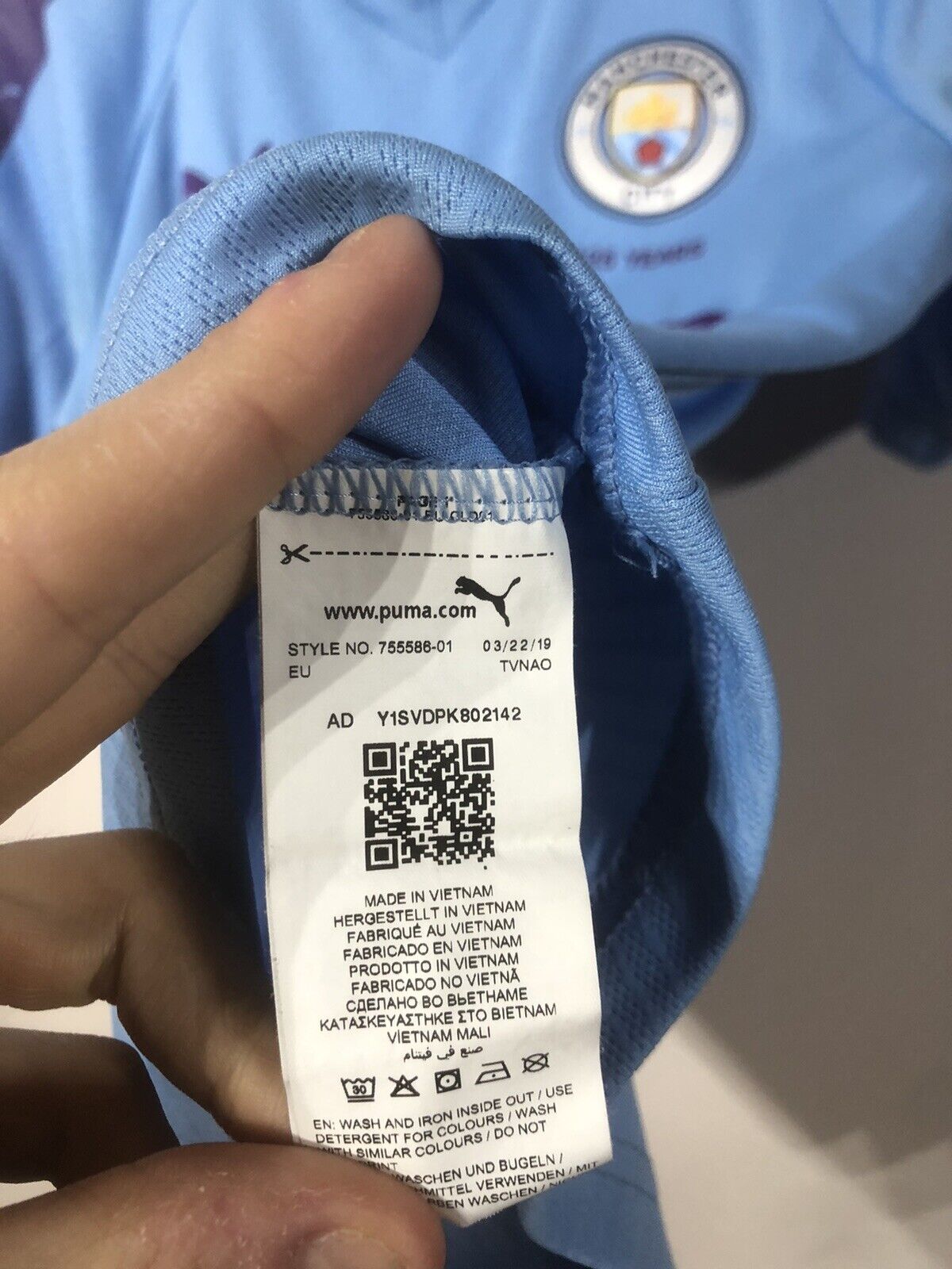 Foden #47 Manchester City 2019/20 Small Home Shirt Very Good Condition 755586-01