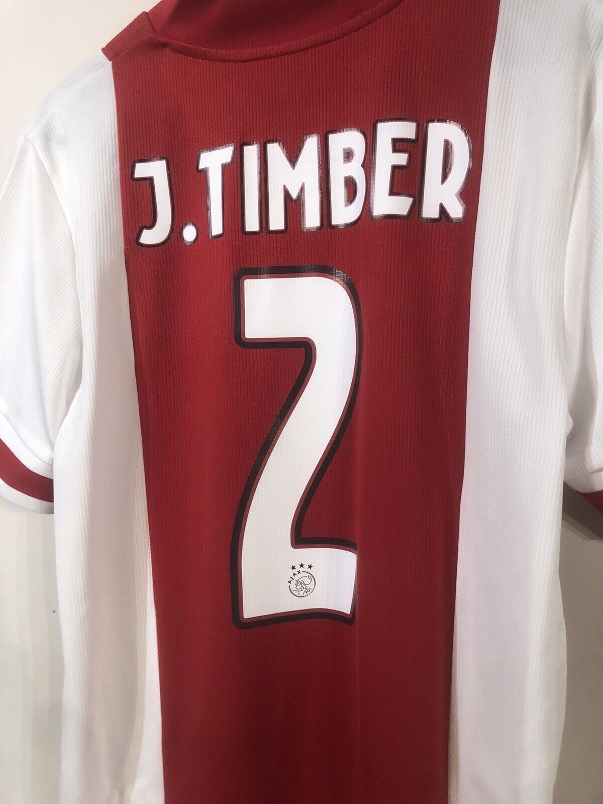 J. Timber #2 Ajax Amsterdam BNWT Large 2020/21 Home Shirt Jersey