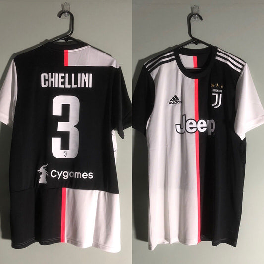 Chiellini #3 BNWT Juventus Cygames 2019/20 Large Home Football Shirt Adidas