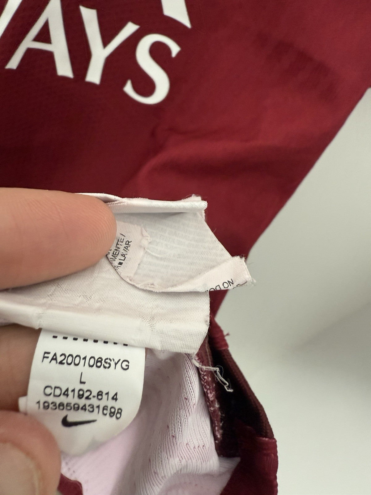 AS Roma 2020/21 Large Home Vaporknit Shirt Excellent Condition CD4192-614