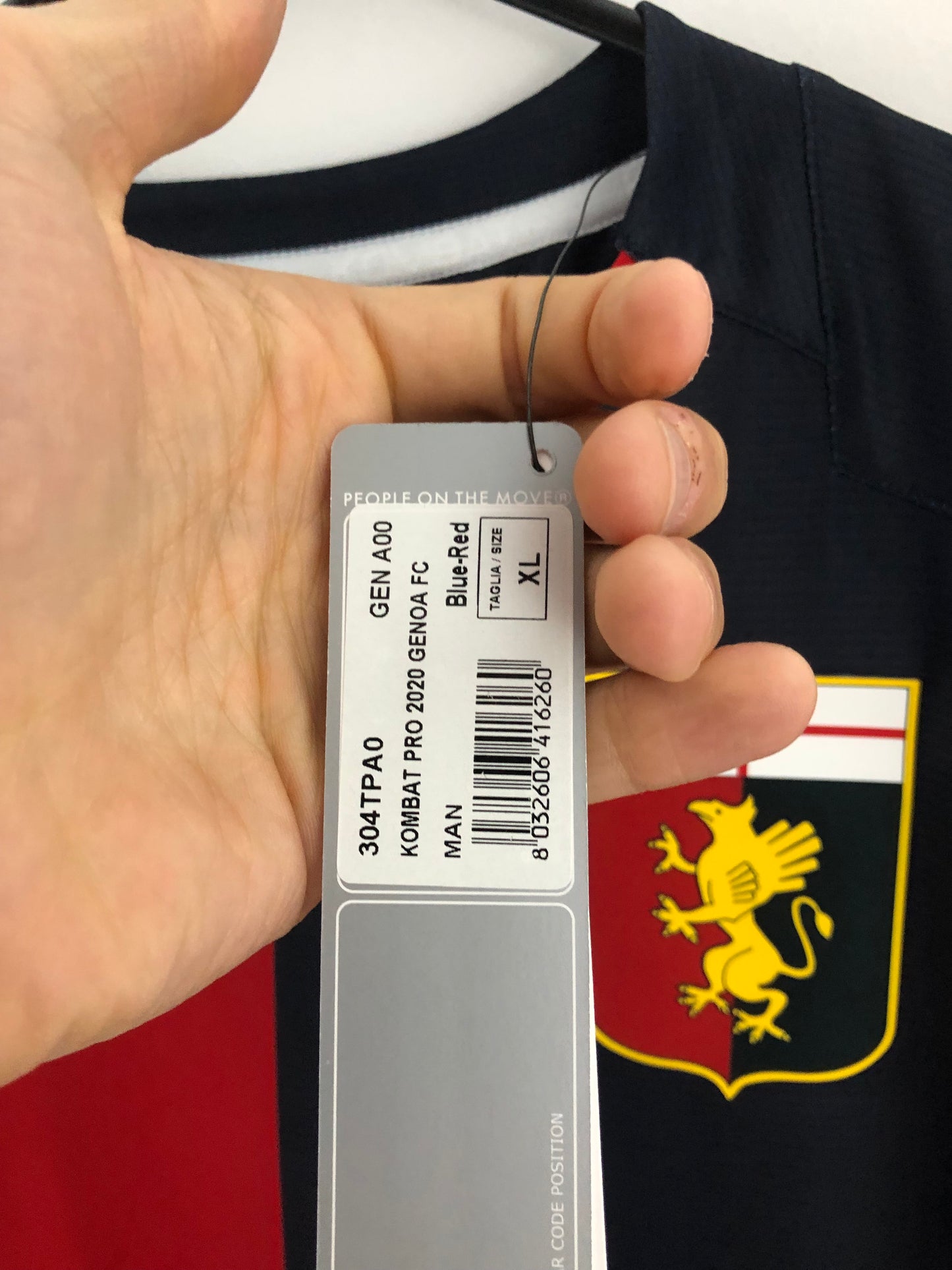 Genoa Xl Kappa 2019/20 Slim Fit Home Shirt BNWT 304tpa0