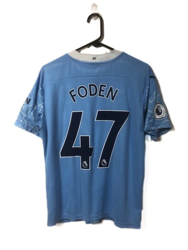 Foden 47 Manchester City 2020 21 Home Medium Shirt Excellent Condition 757058 01