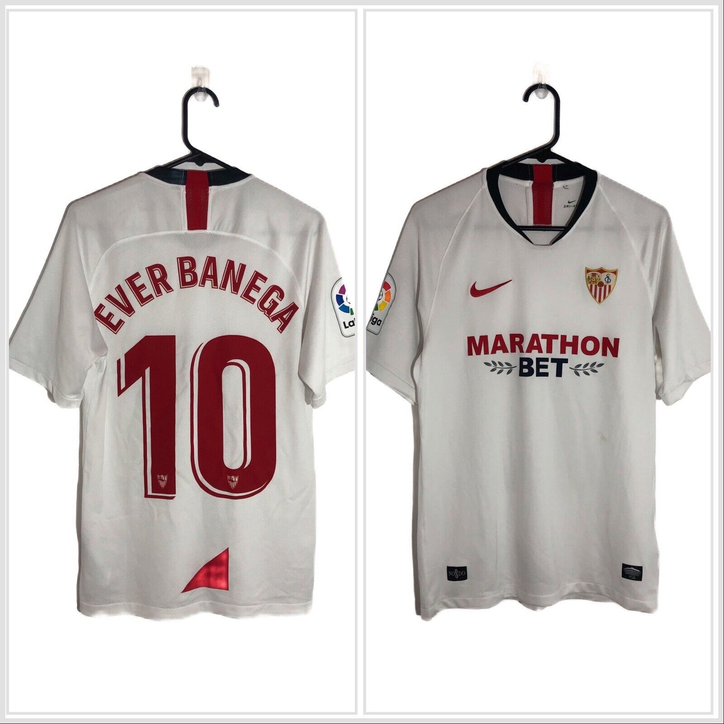 Ever Banega 10 Sevilla 2019 20 Home Medium Shirt Excellent Condition  Aj1018 104