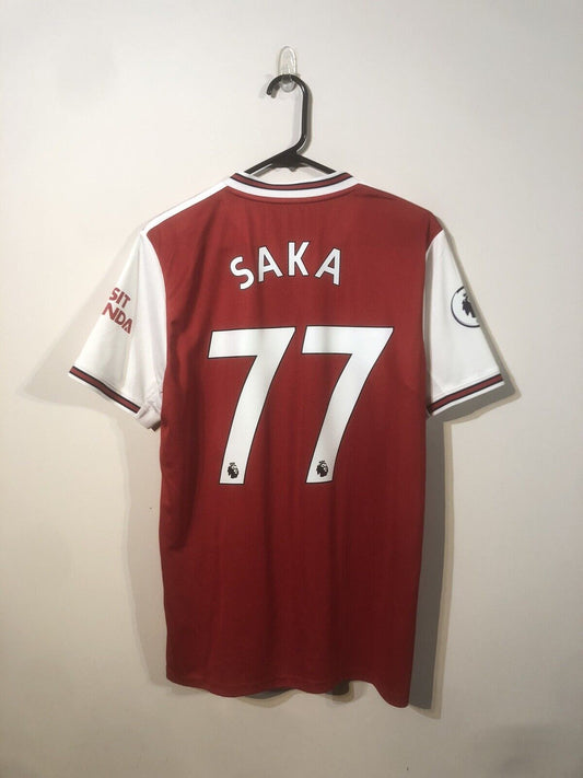 Saka #77 Arsenal 2019/20 Medium Home Football Shirt Excellent Condition EH5637