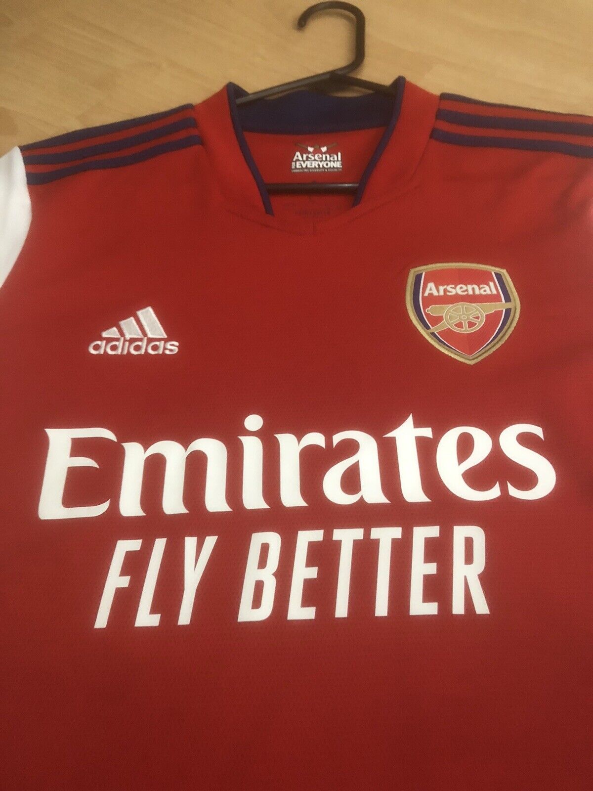 White #4 Arsenal Home 2021/22 Large Shirt Adidas Excellent Condition GM0217