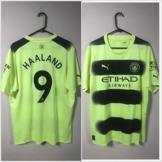 Haaland #9 Manchester City 2022/23 Treble XL 3rd Shirt Puma Excellent Condition