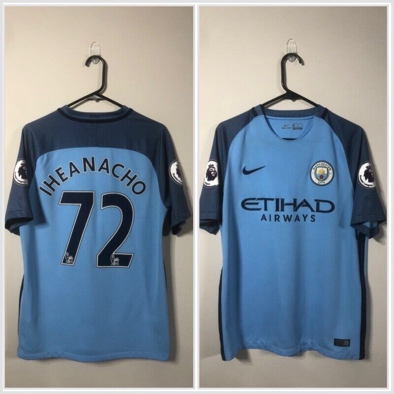 Iheanacho #72 Manchester City 2016/17 Medium Home Shirt Excellent Condition
