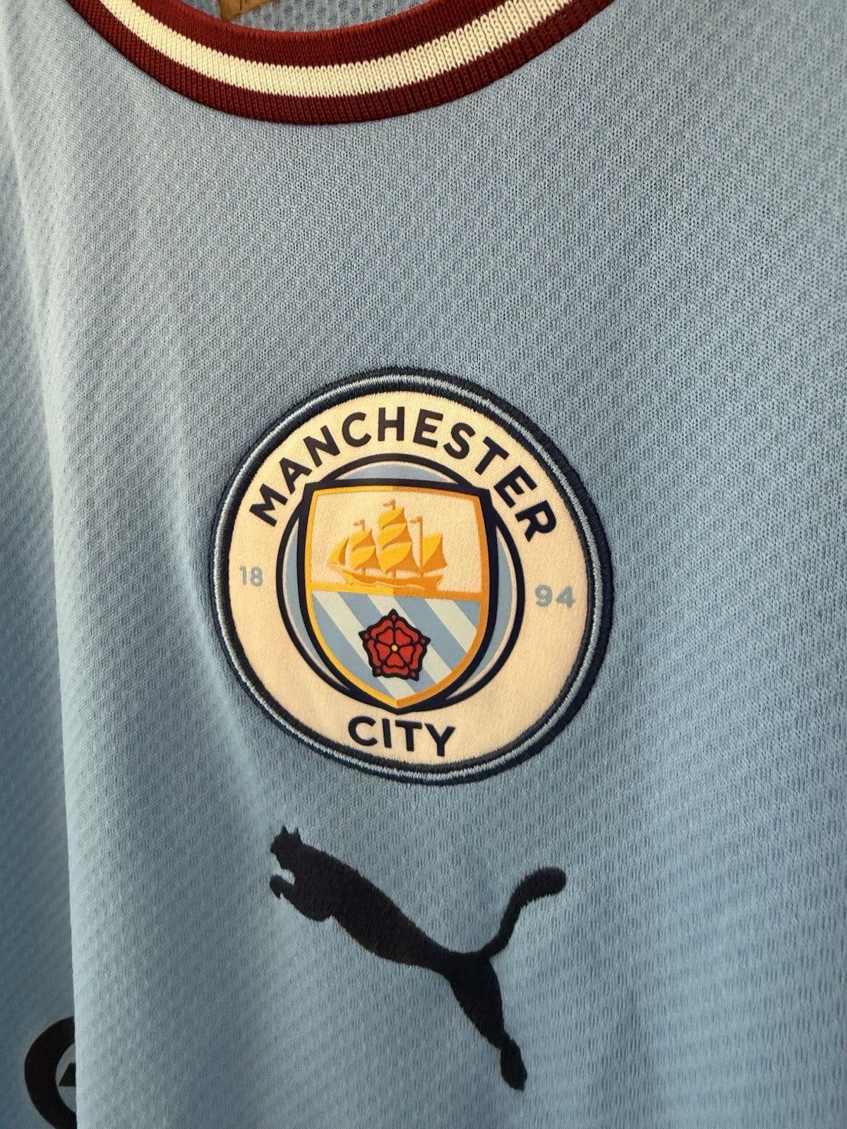 Man City J. Alvarez #19 2022/23 Treble Small Home Excellent Condition 765710-01
