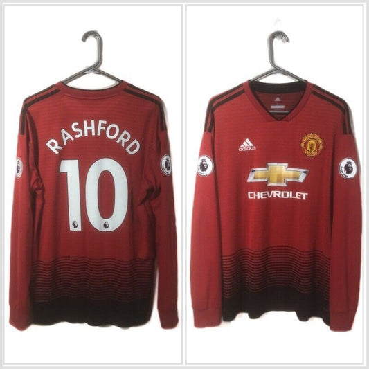 Rashford 10 Manchester United Large Ls 2018 19 Home Excellent Condition Cg0047