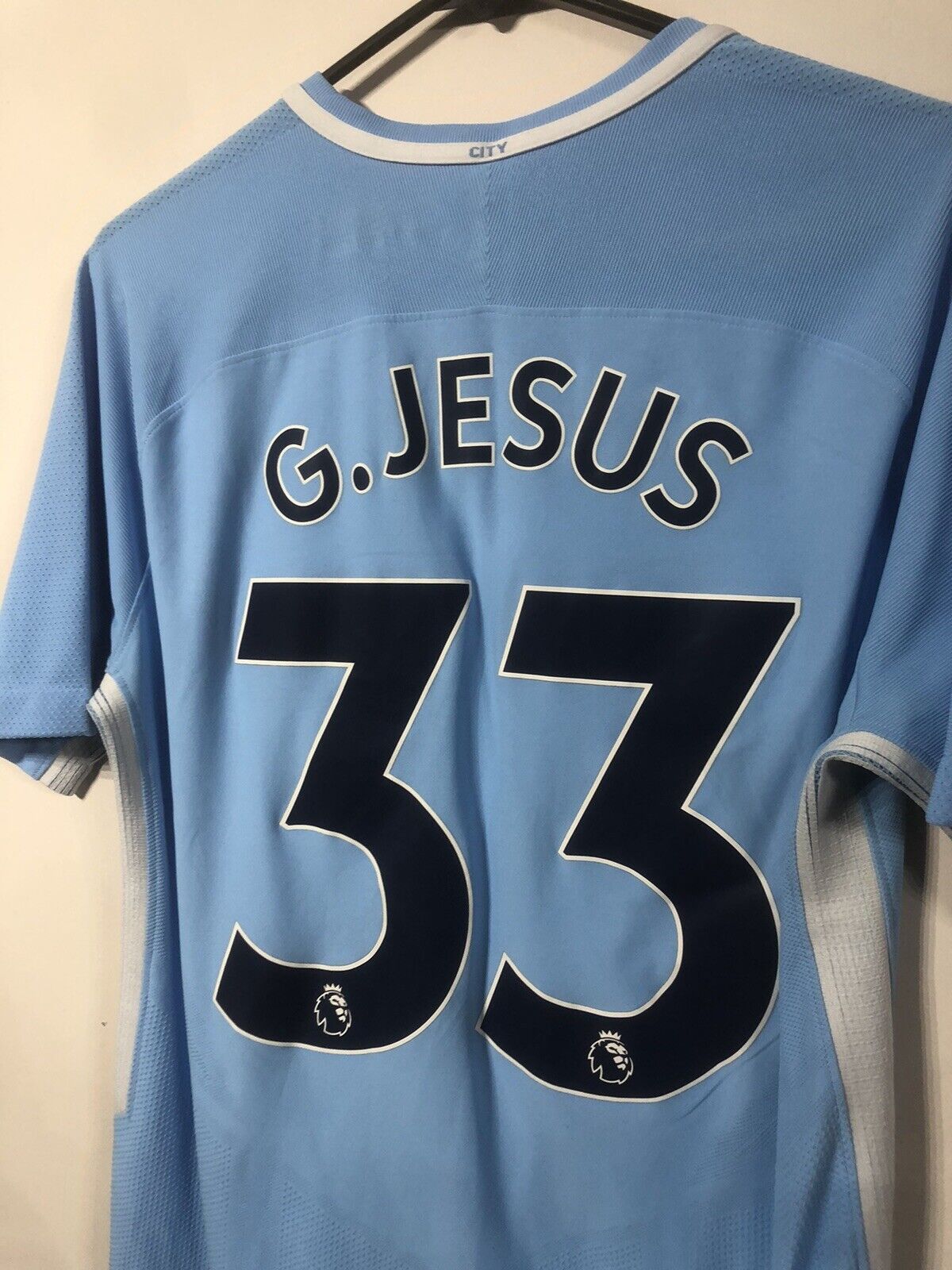G. Jesus #33 Manchester City 2017/18 Medium Aeroswift Home Shirt Excellent Condi
