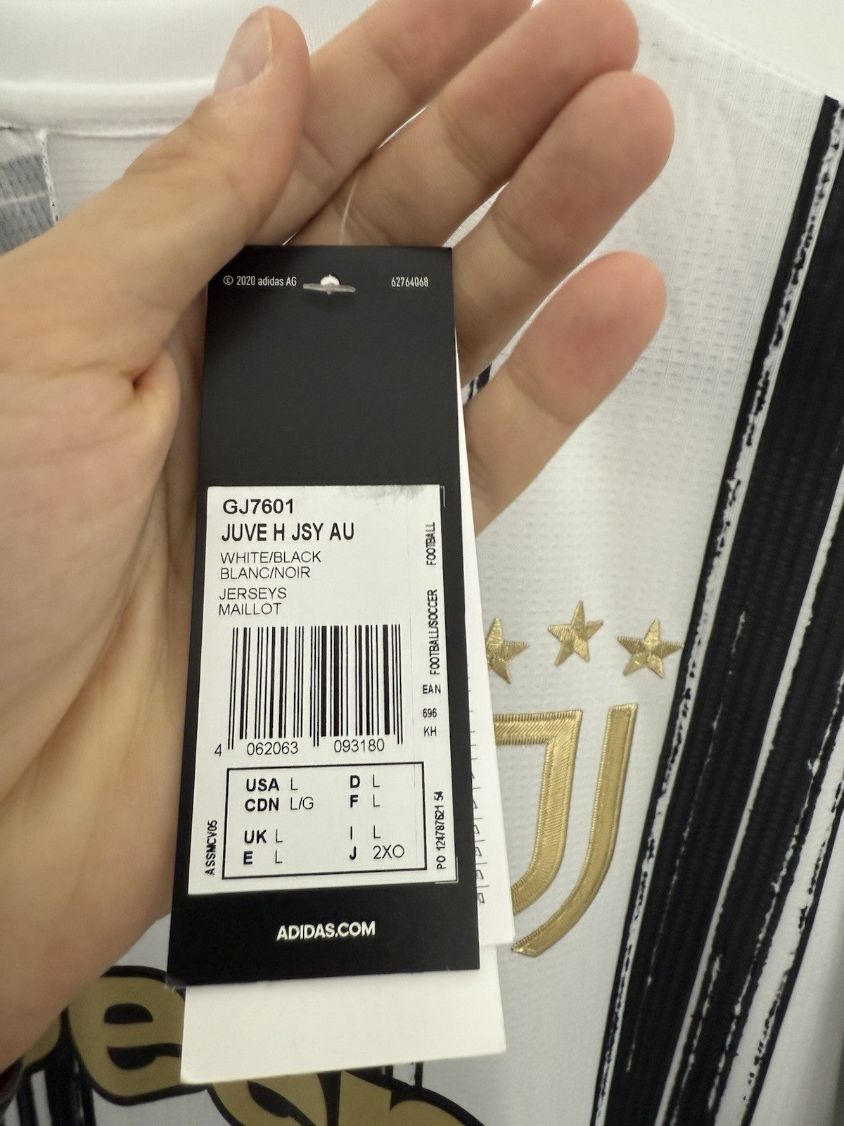 Juventus Chiesa #22 2020/21 Large Home Authentic Shirt Adidas BNWT GJ7601