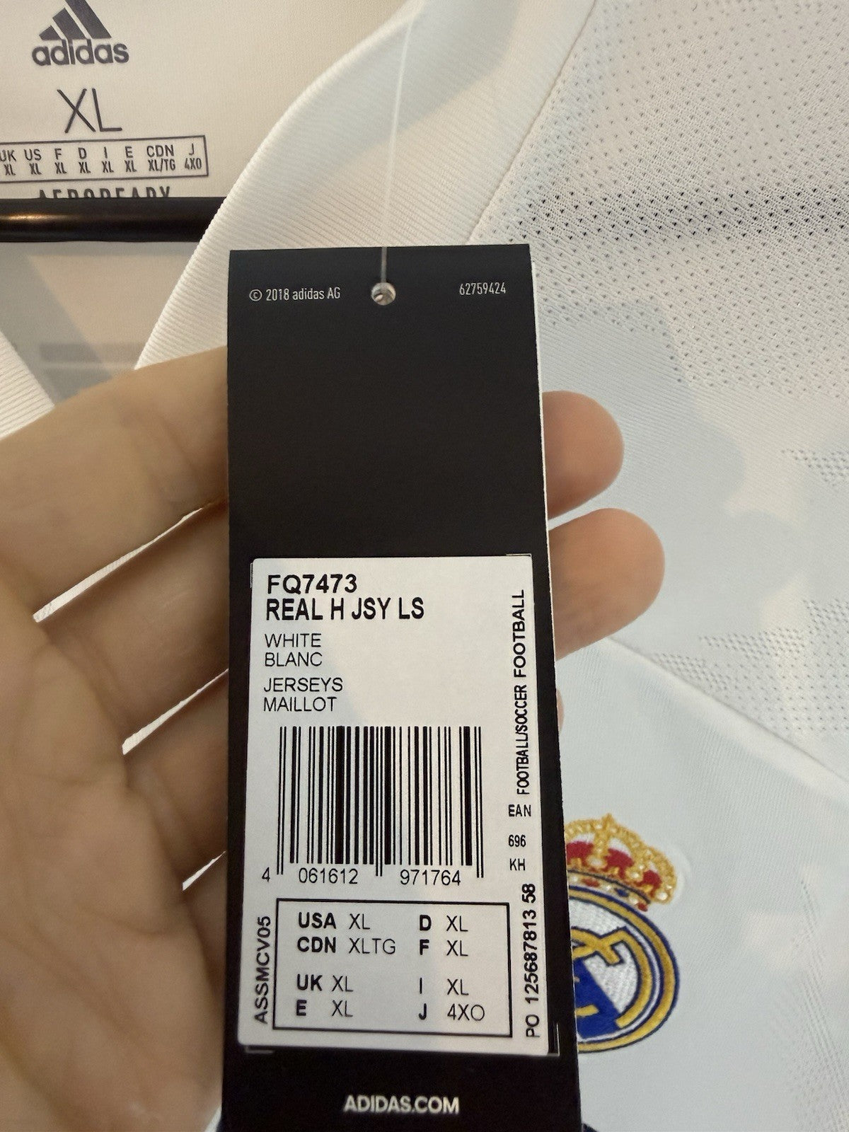 Real Madrid Benzema #9 2020/21 XL LS Home CL Shirt BNWT FQ7473