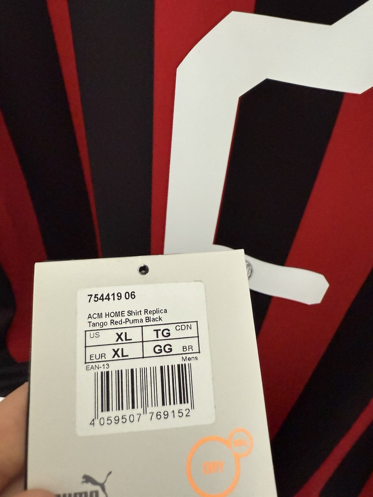 AC Milan Calabria #2 2018/19 XL Home Shirt Puma BNWT 754419-06