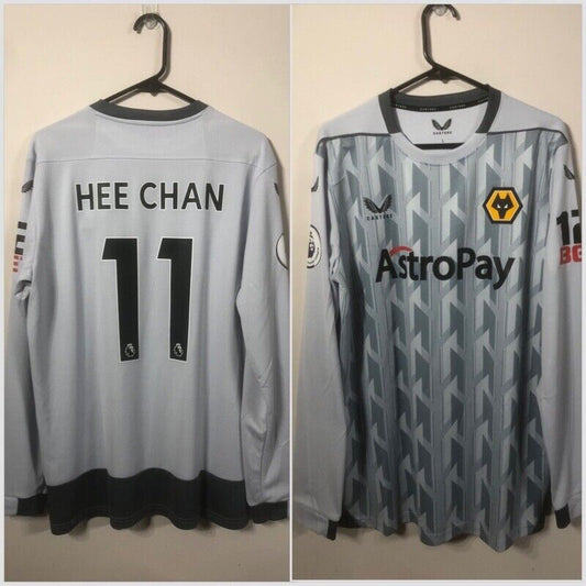 Hee Chan #11 BNWT Wolves 2022/23 Large L/S Away Football Shirt Jersey Castore
