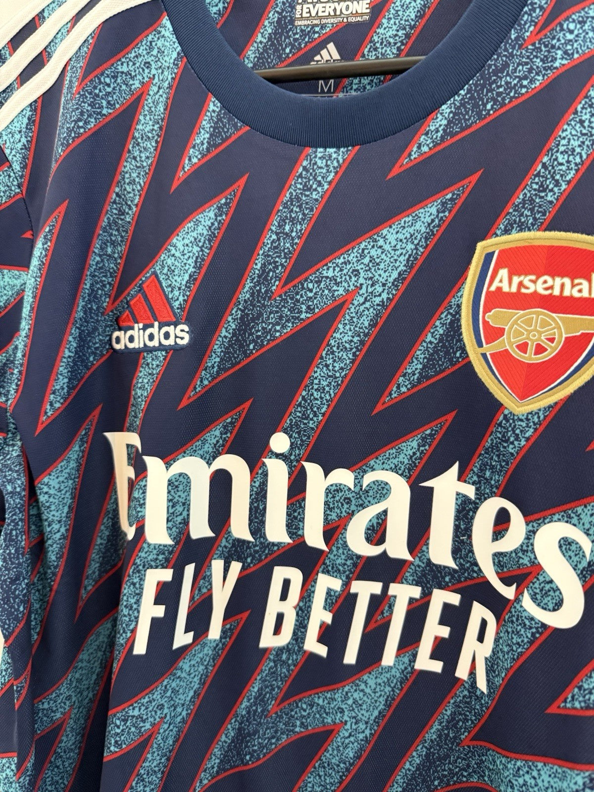 Arsenal Saka #7 2021/22 Medium Euro 3rd Shirt Adidas Excellent Condition GM0213