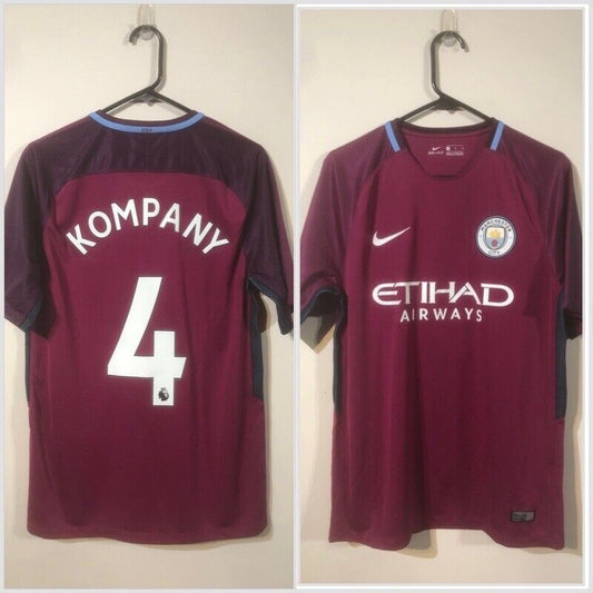Kompany #4 Manchester City 2017/18 Medium Away Shirt Nike Excellent Condition