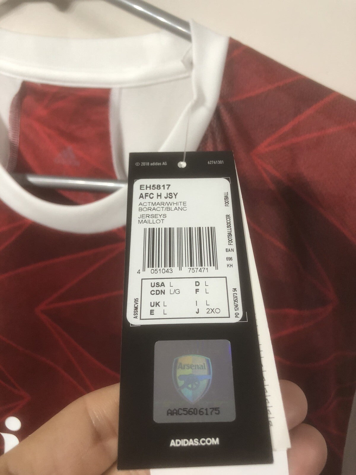 Arsenal Xhaka #34 2020/21 Large Home Shirt Adidas BNWT EH5817