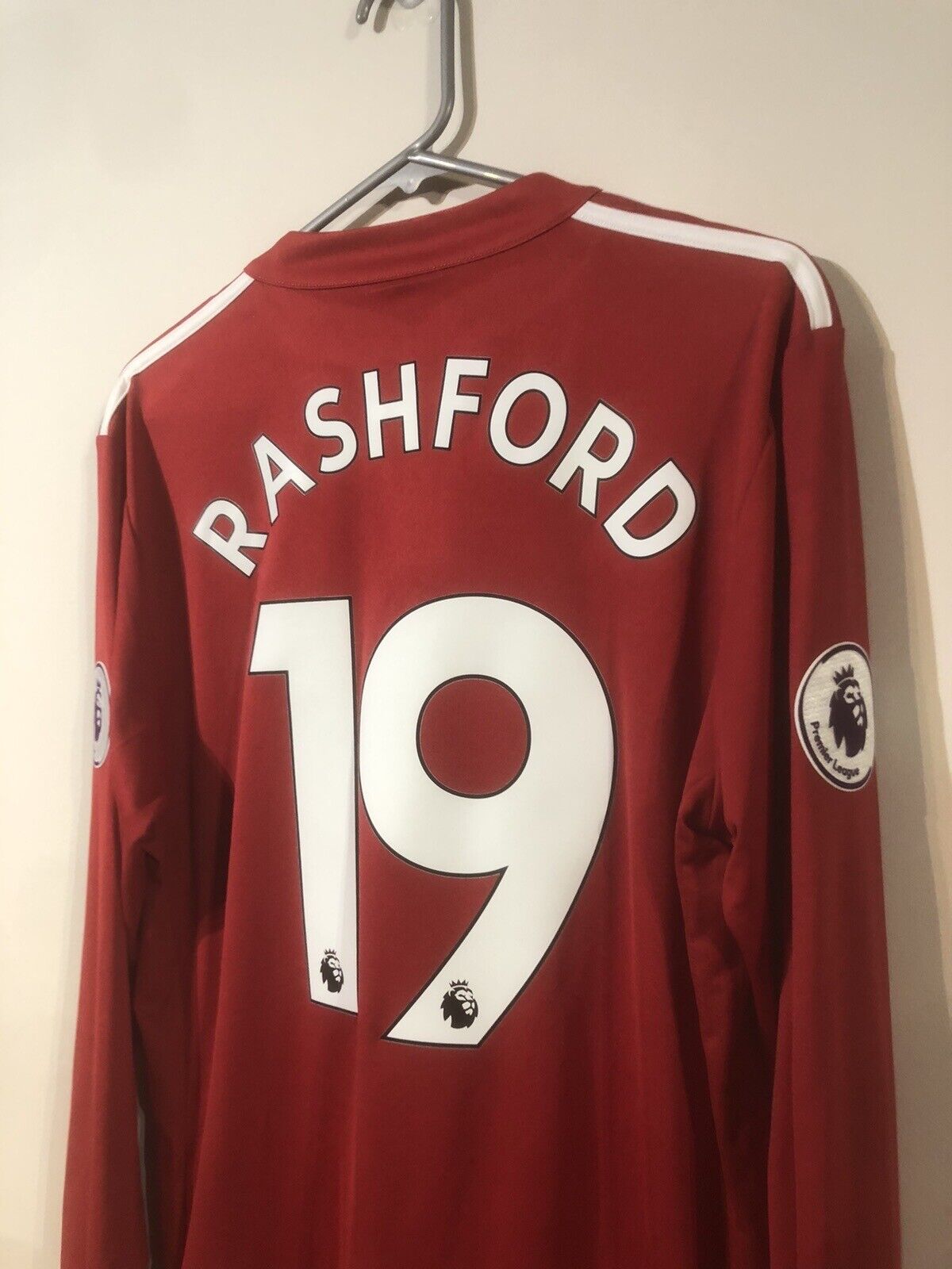 Rashford #19 Manchester United 2017/18 Home Medium L/S Shirt Excellent Condition