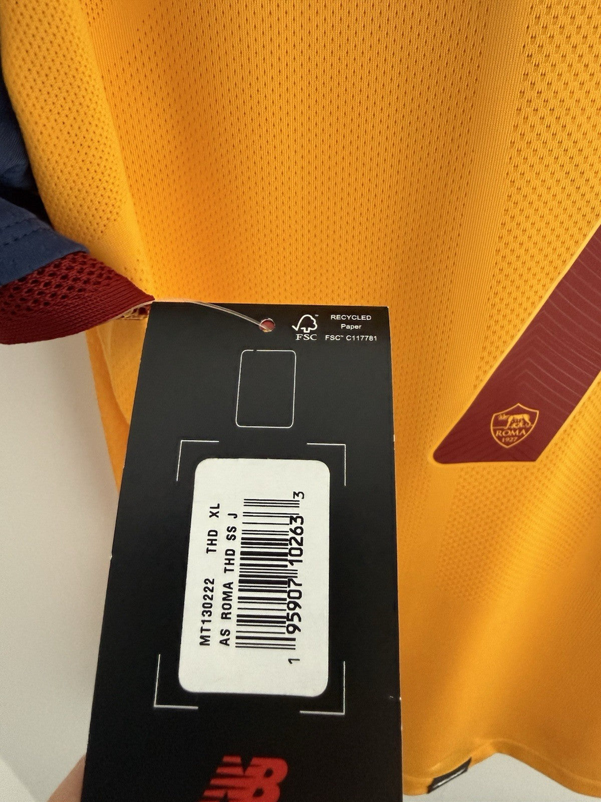 AS Roma Pellegrini #7 2021/22 XL EC 3rd Shirt New Balance BNWT MT130222