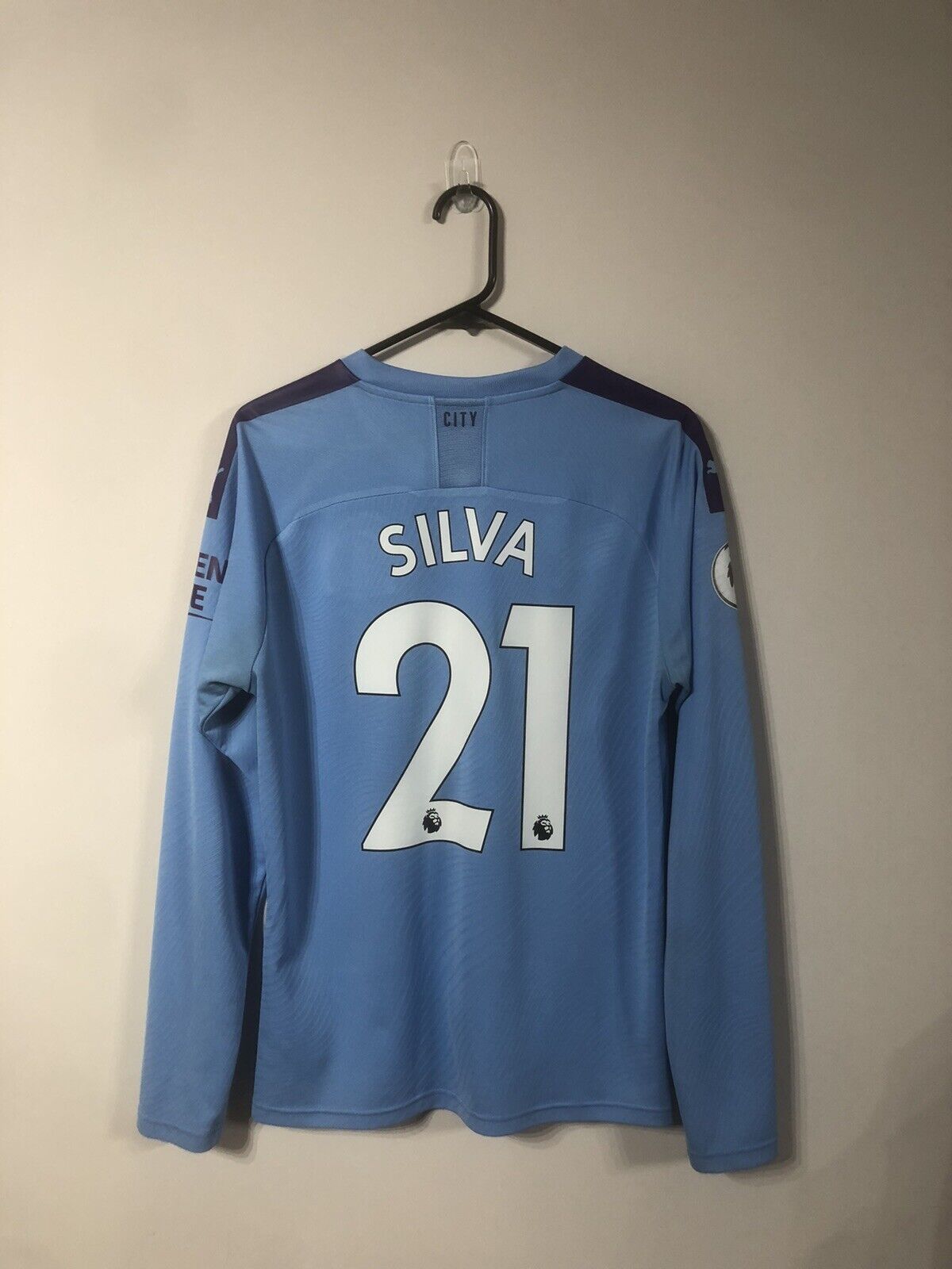 Silva #21 Manchester City 2019/20 Medium Home Shirt Puma Very Good Condition