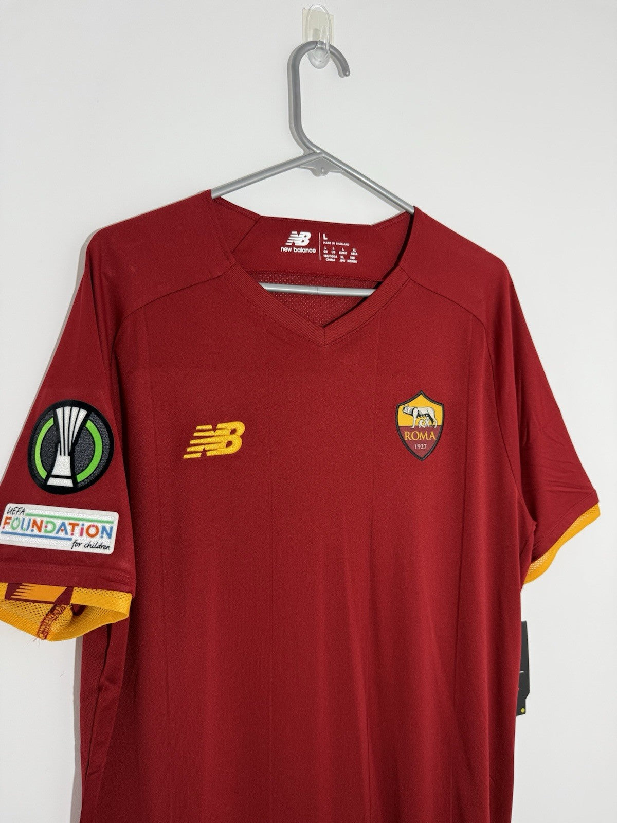 AS Roma Spinazzola #37 2021/22 Large Home Shirt New Balance BNWT MT130210