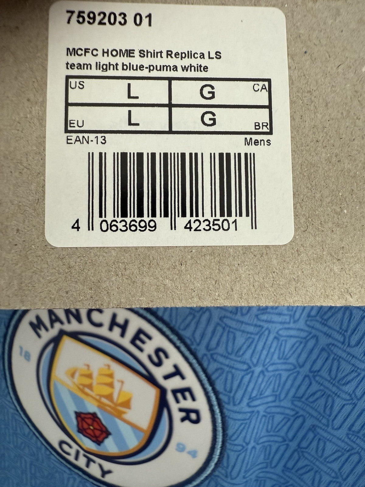 Manchester City Foden #47 2021/22 Large LS Home Shirt Puma BNWT 759203-01