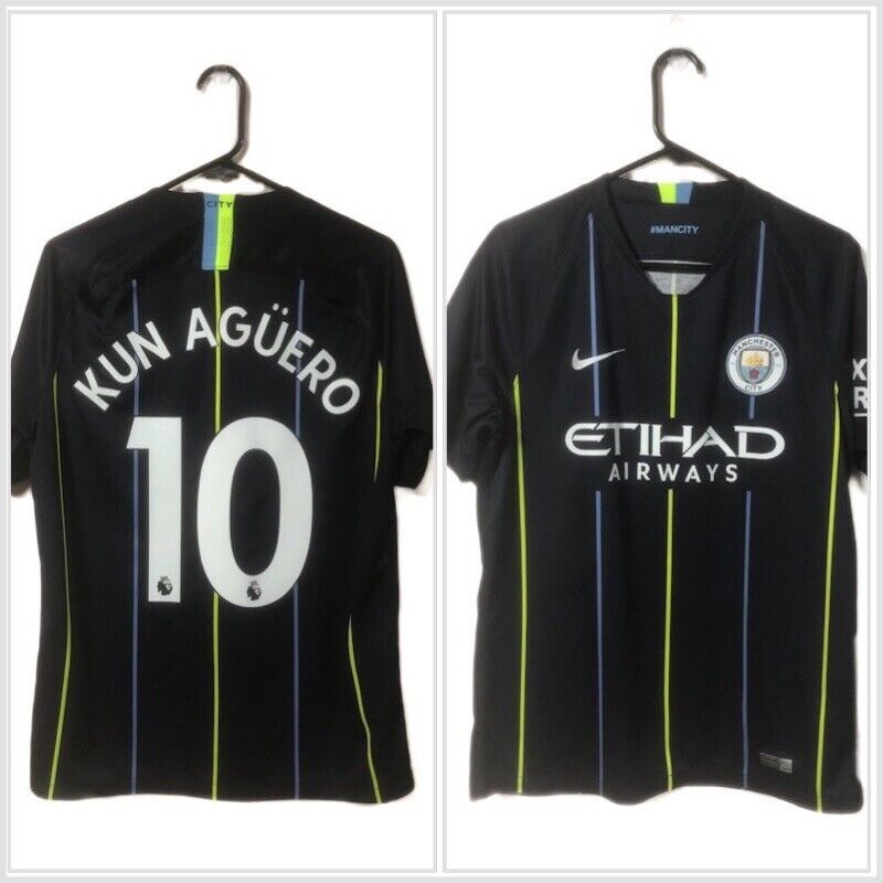 Kun Aguero 10 Manchester City 2018 19 Medium Away Excellent Condition 919002 476