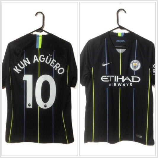 Kun Aguero 10 Manchester City 2018 19 Medium Away Excellent Condition 919002 476
