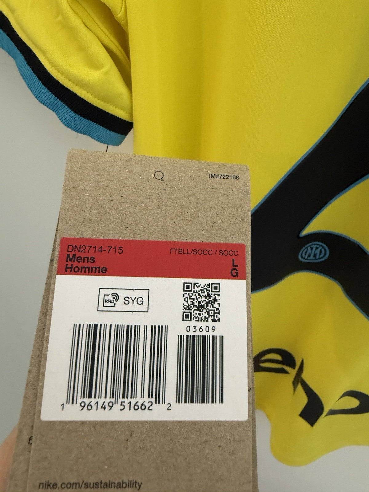 Inter Milan Barella #23 2022/23 3rd Large Shirt Nike BNWT DN2714-715