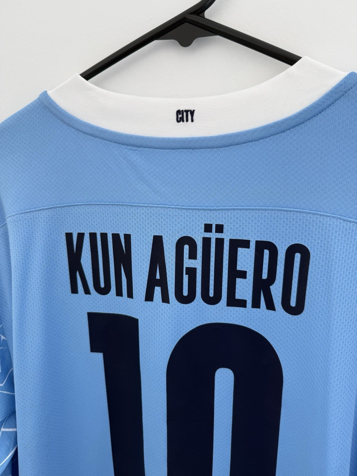 Manchester City Kun Aguero #10 2020/21 Large L/S Home Shirt BNWT 757059-01