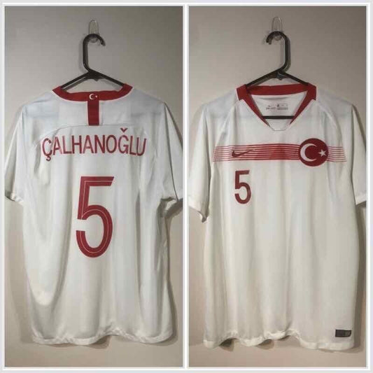 Calhanoglu #5 Turkey 2018 X-Large Away Football Shirt Nike Very Good Condition
