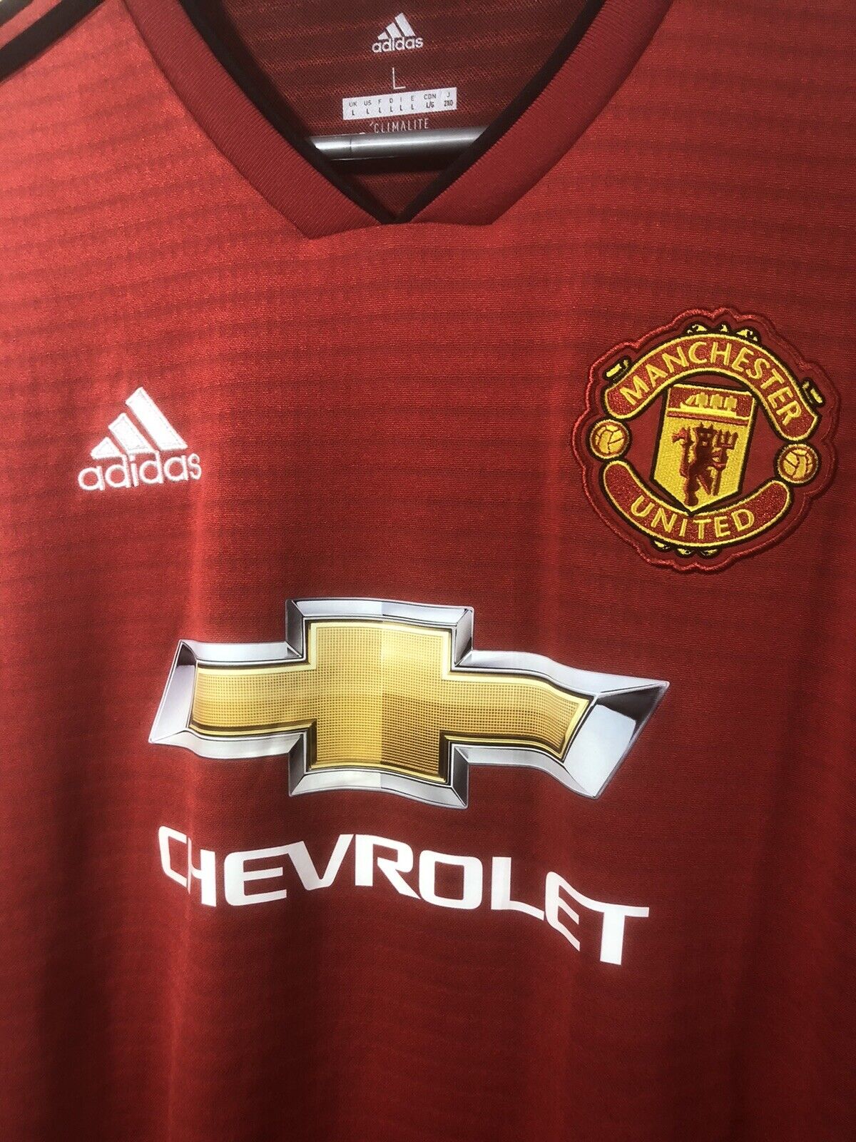 Rashford 10 Manchester United Large Ls 2018 19 Home Excellent Condition Cg0047