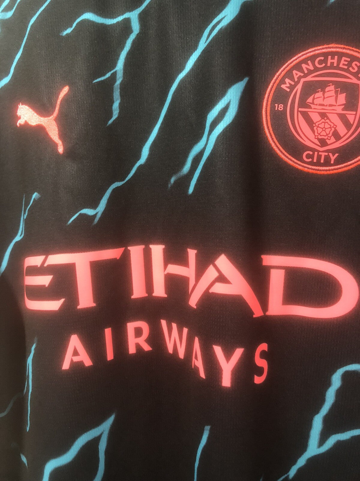 Manchester City Haaland #9 2023/24 Large 3rd Shirt Excellent Condition 770460-03