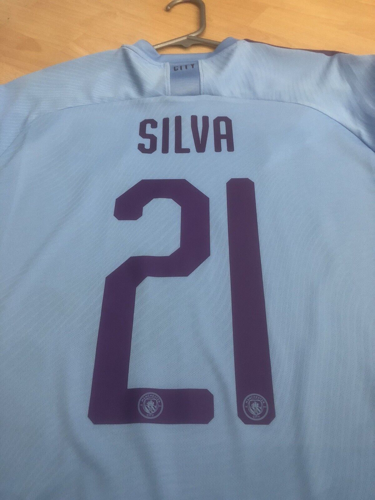Silva 21 Manchester City 2019 20 Xl Home Shirt Excellent Condition 755586 01