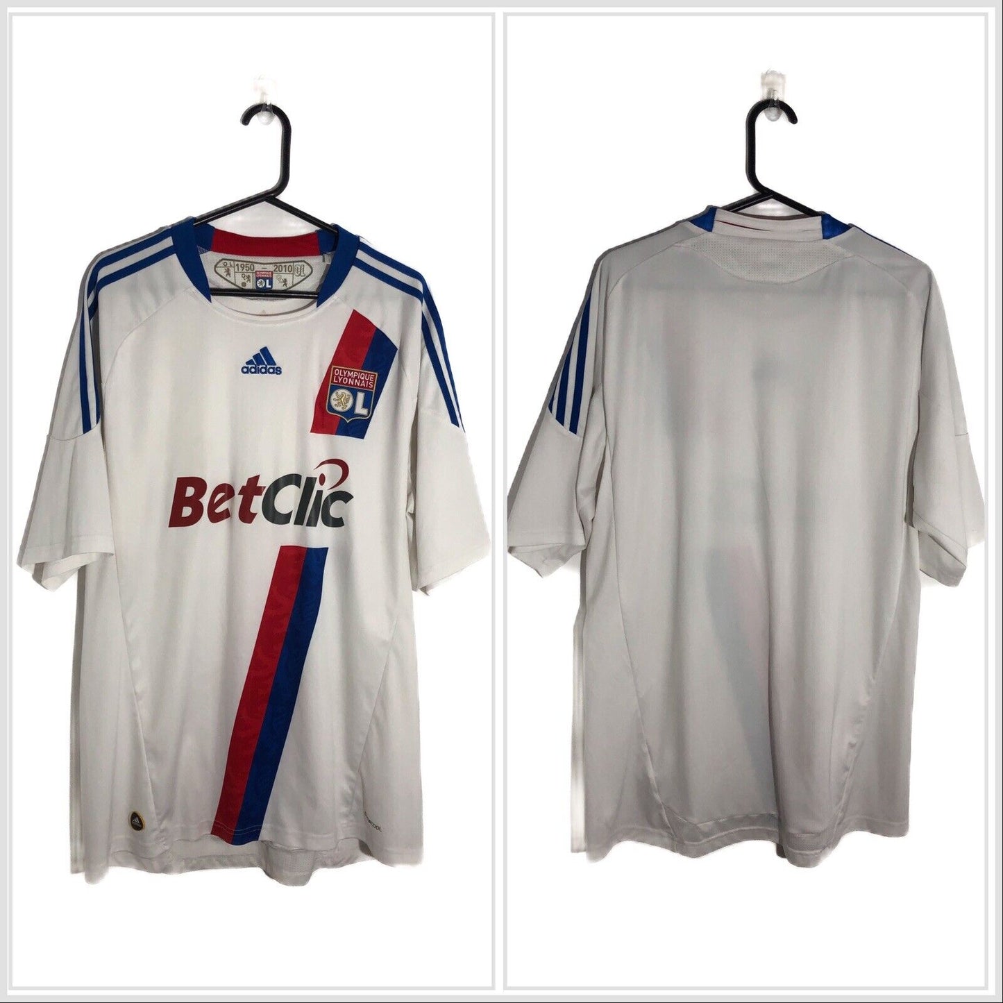 Olympique Lyonnais 2010 11 Xl Home Shirt Adidas Excellent Condition P00333