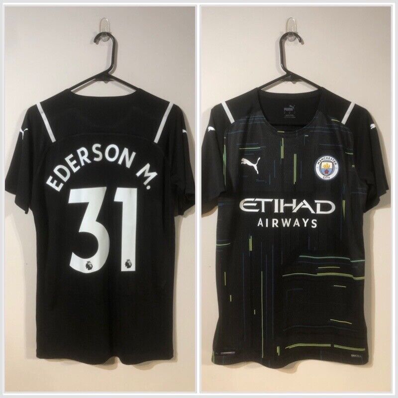 Ederson M. #31 Manchester City 2021/22 Large Home Authentic GK Excellent Conditi