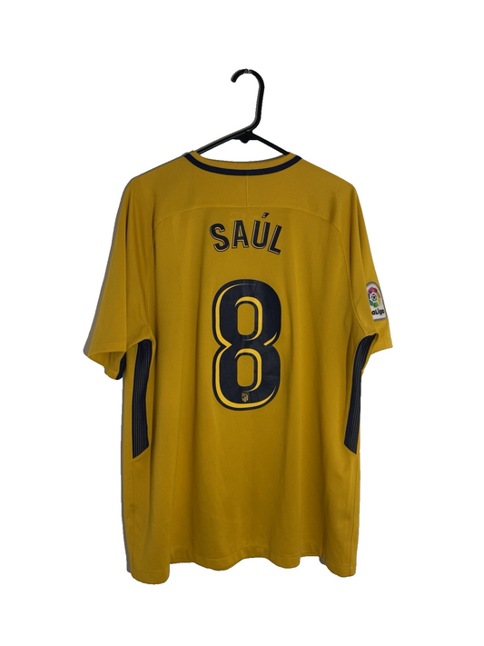 Atletico Madrid Saul #8 2017/18 Xl Away Shirt Good Condition 847290-740