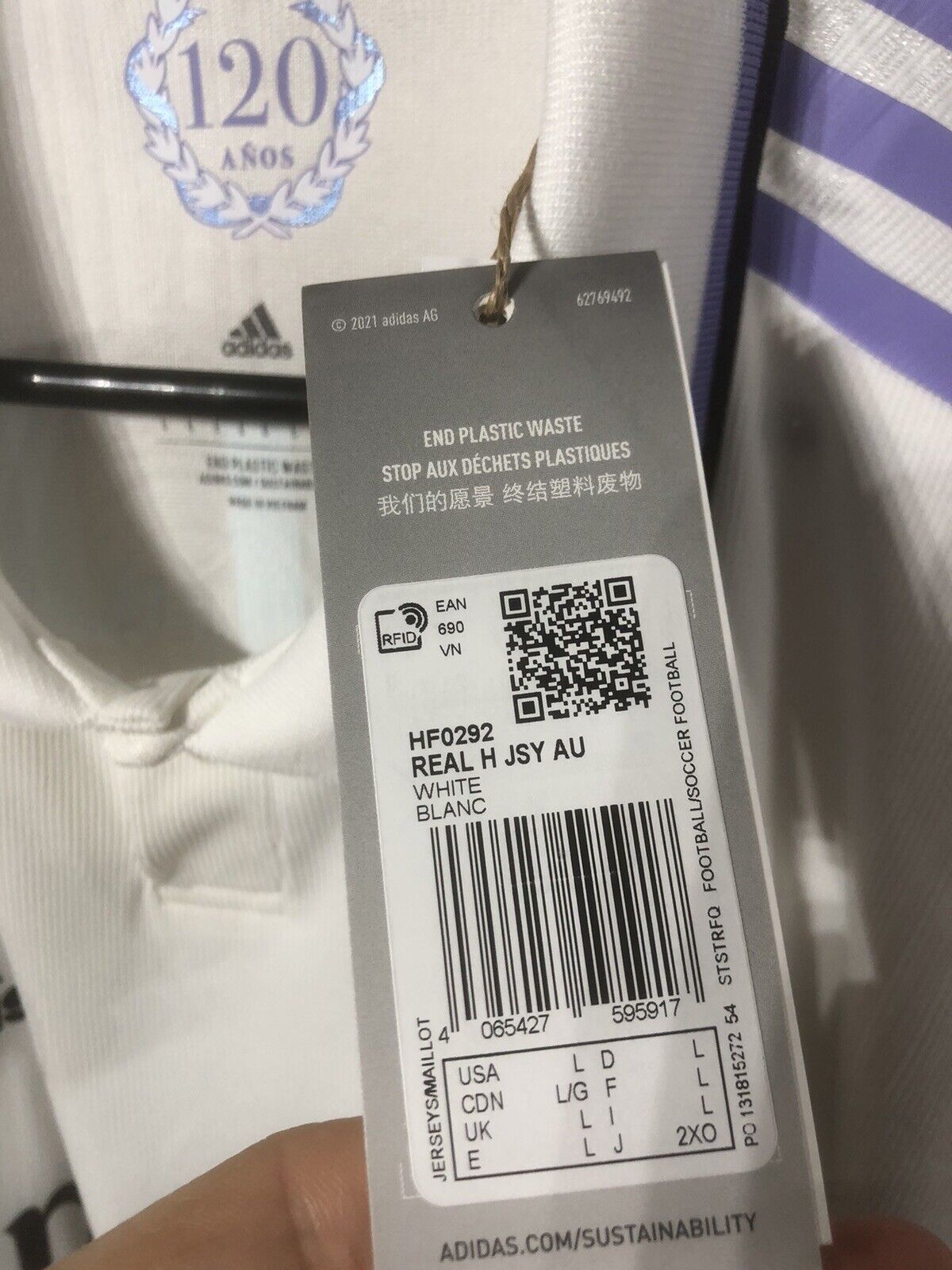 Vini Jr. #20 Real Madrid 2022/23 Home Large Authentic Football Shirt Adidas BNWT